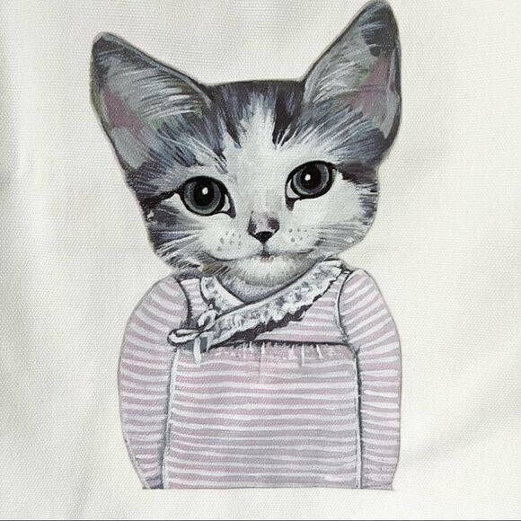 New Cat Print Canvas Bag - Picture 4 of 4